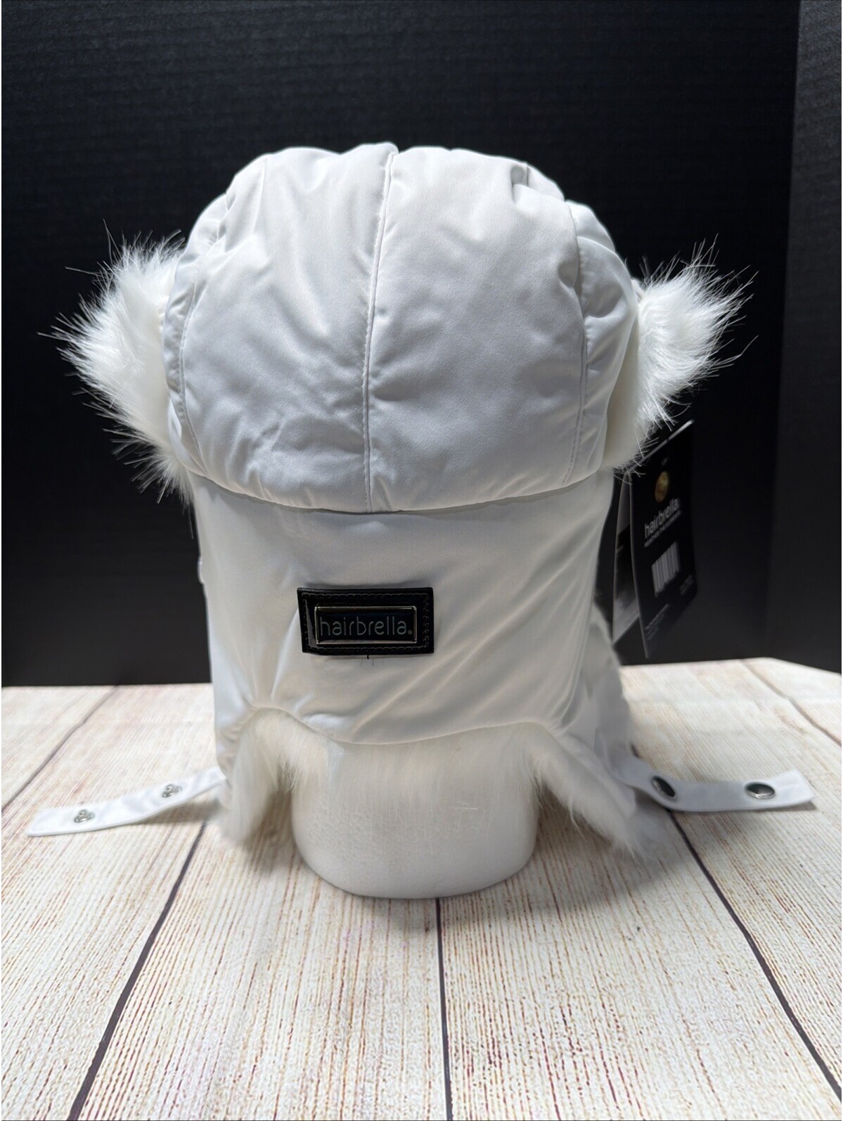 Hairbrella White Trapper Cap Faux Fur — image 3 of 7